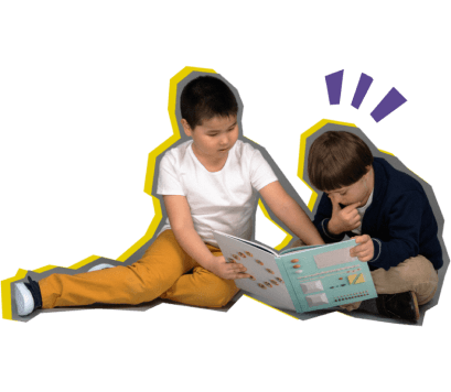 Kids reading a book